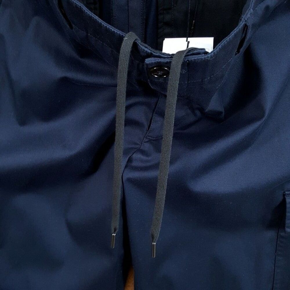 THEORY Pants Mens Size 33 Navy Cargo Drawstring Trouser CURTIS Hanson Twill $245 - Picture 5 of 10